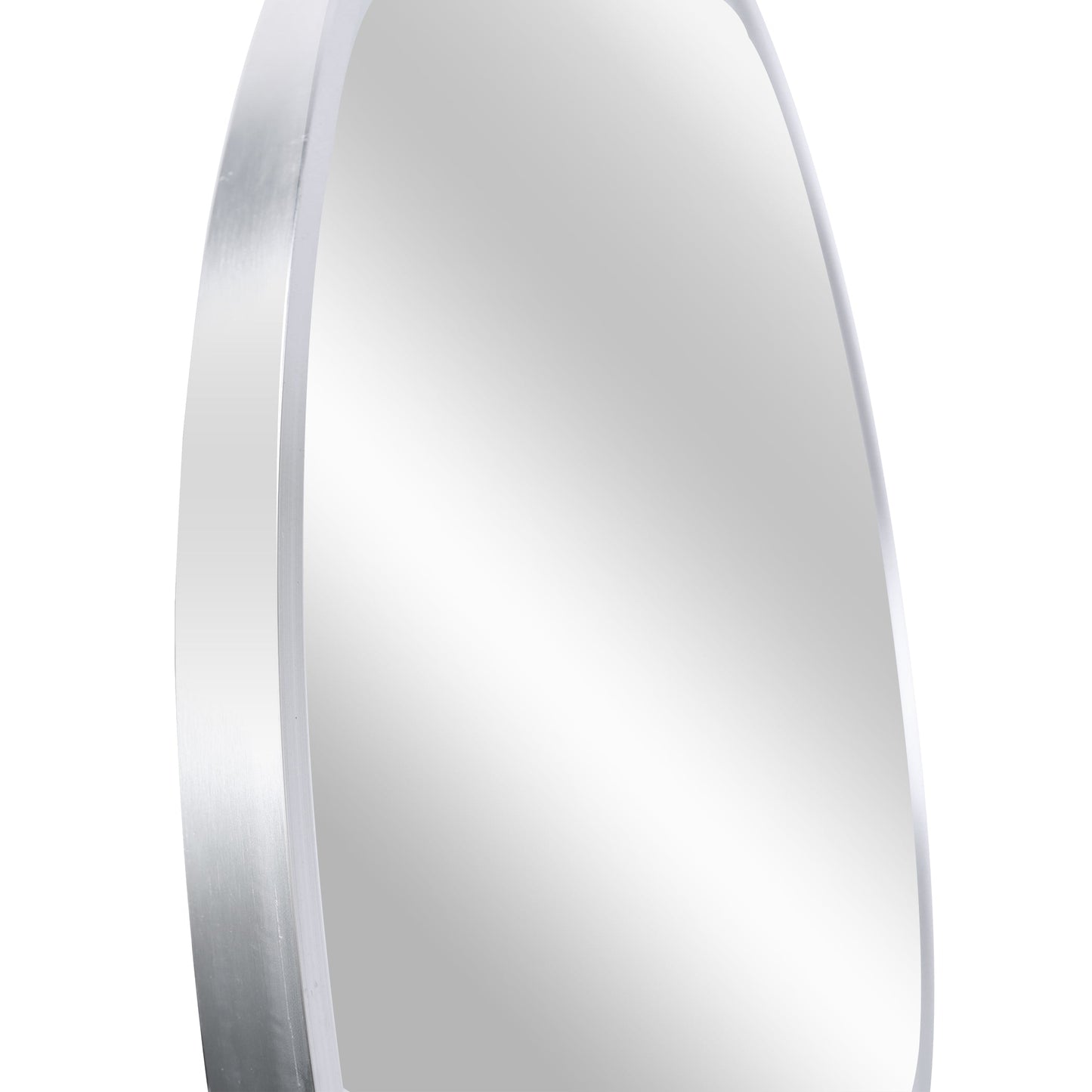 Round Silver Framed Mirror - 36"