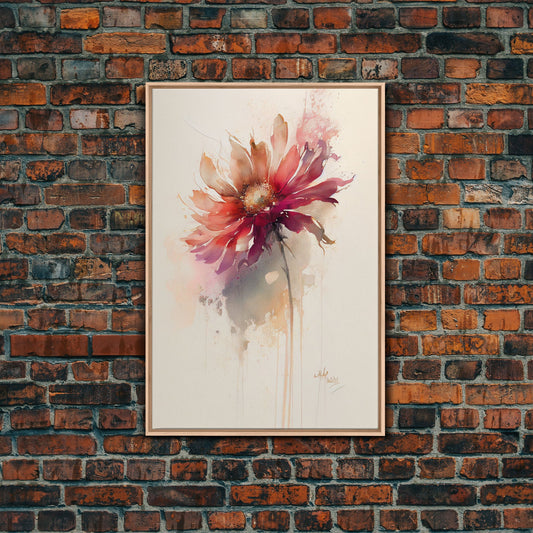 Vintage Style Daisy - Framed Canvas Art