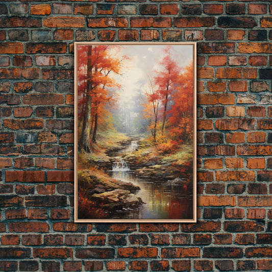 Autumn’s Descent: A Giclée Framed Masterpiece
