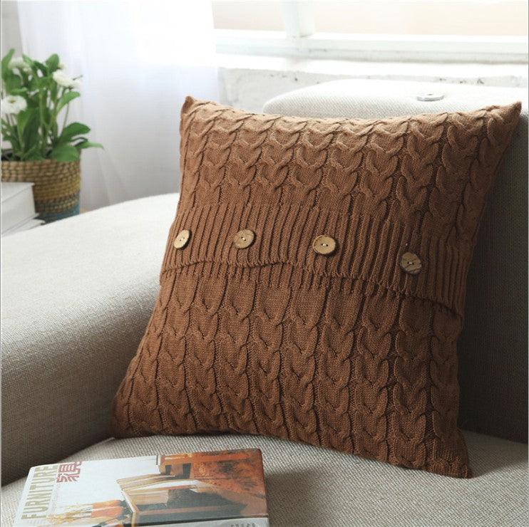 Cardigan Knit Accent Throw Pillow - 18"x18" (with insert)