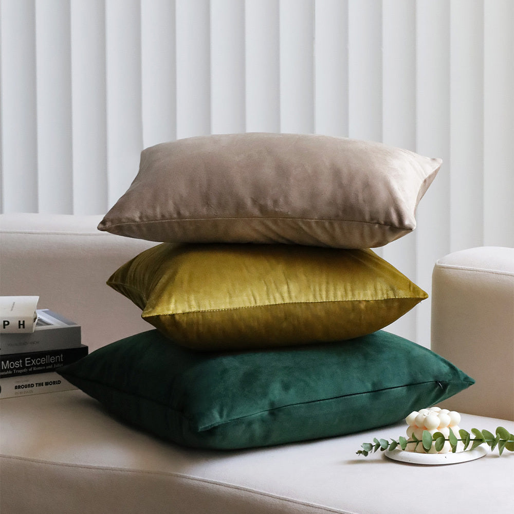 Meadowstone Velvet Throw Pillows - Set of 3 - inserts included