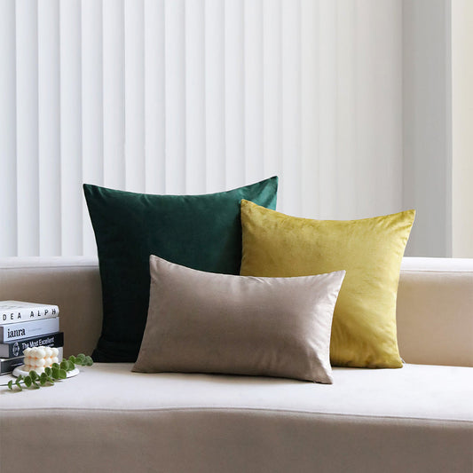 Meadowstone Velvet Throw Pillows - Set of 3 - inserts included