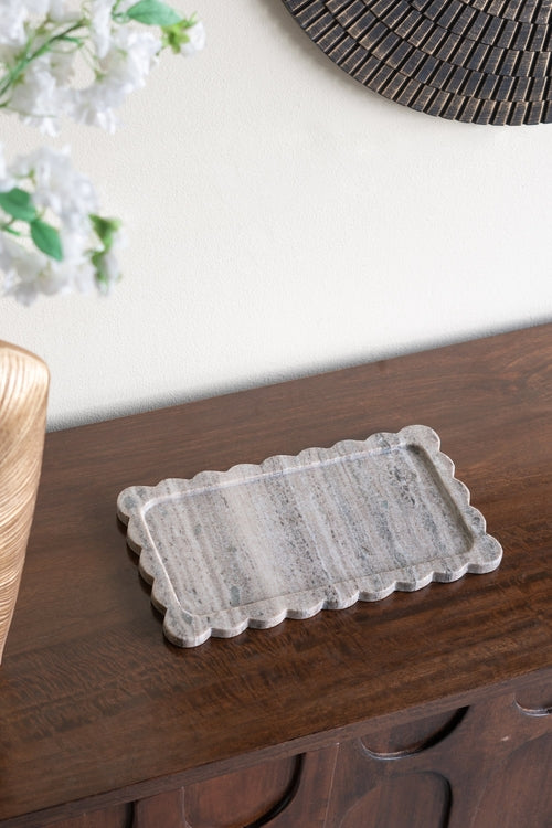 The Scalloped Marble Vanity Tray