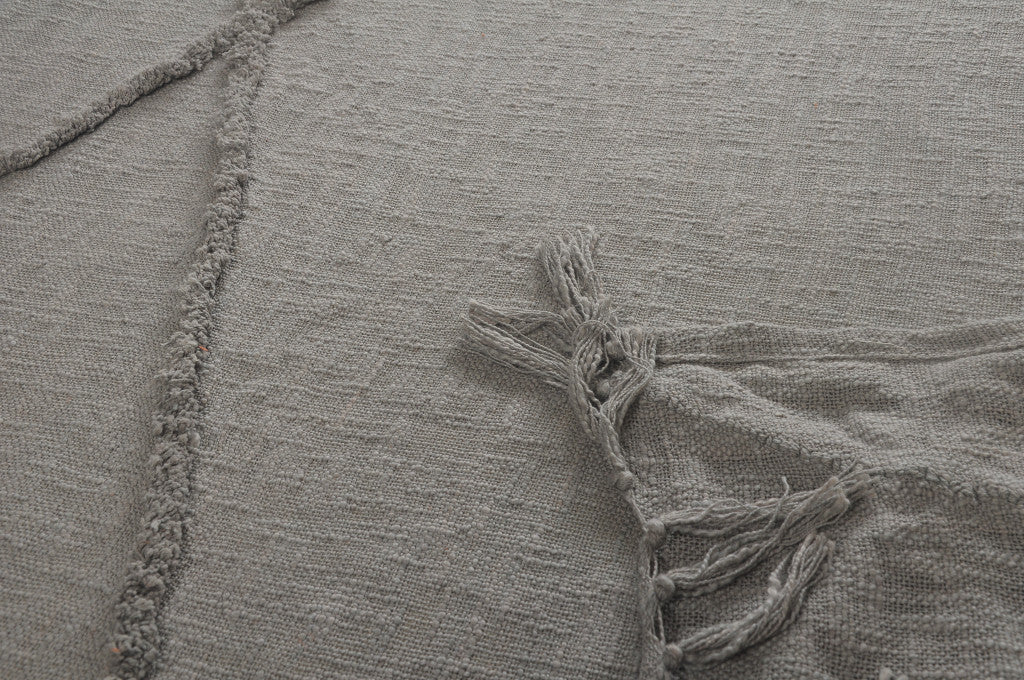 Woven Cotton Throw Blanket with Fringe - 60" X 50"