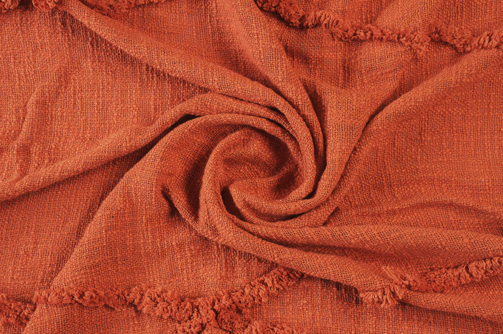 Woven Cotton Throw Blanket with Fringe - 60" X 50"