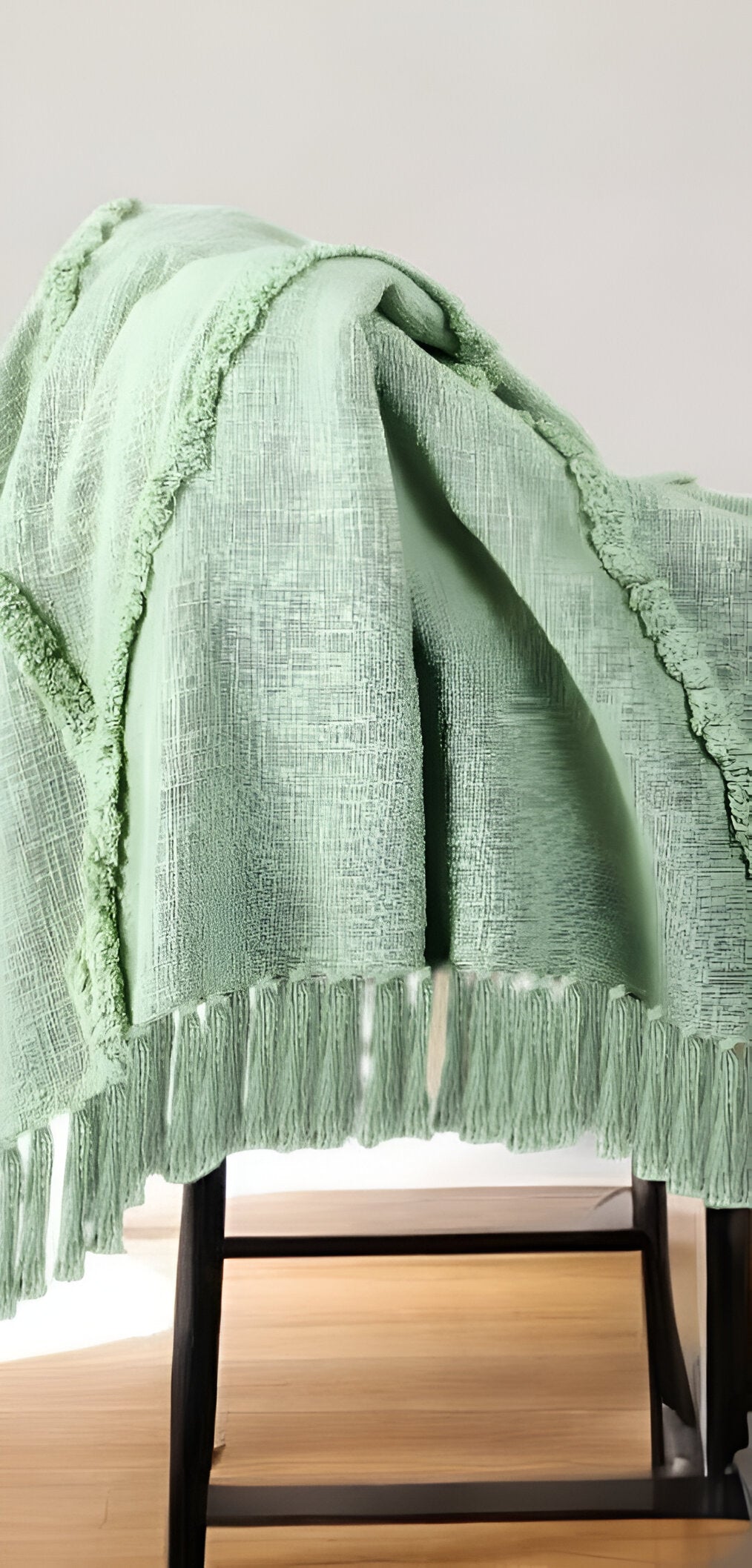 Woven Cotton Throw Blanket with Fringe - 60" X 50"