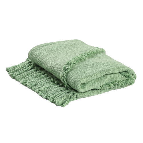 Woven Cotton Throw Blanket with Fringe - 60" X 50"