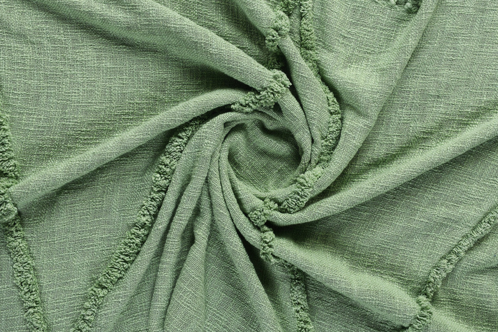 Woven Cotton Throw Blanket with Fringe - 60" X 50"