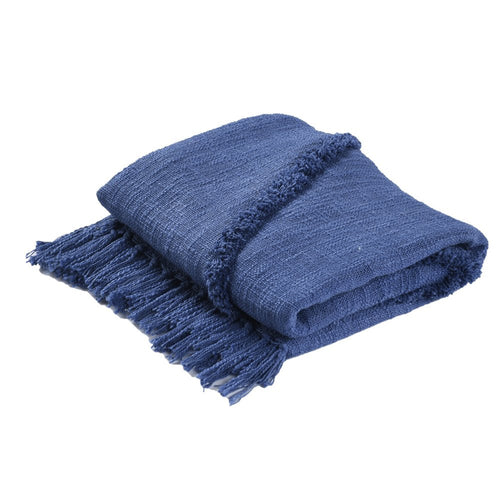 Woven Cotton Throw Blanket with Fringe - 60" X 50"