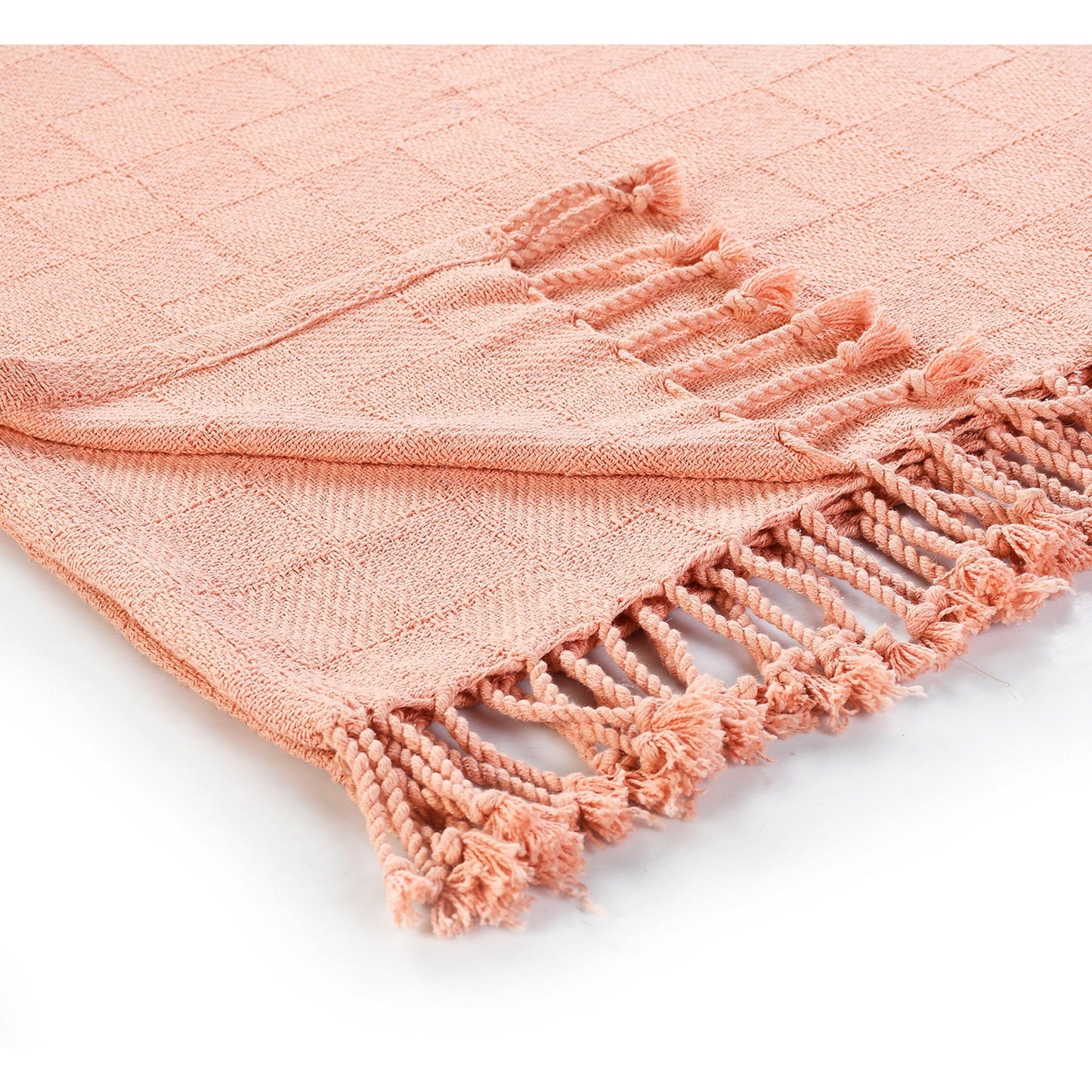 Woven Cotton Throw Blanket with Fringe - 50" X 60"