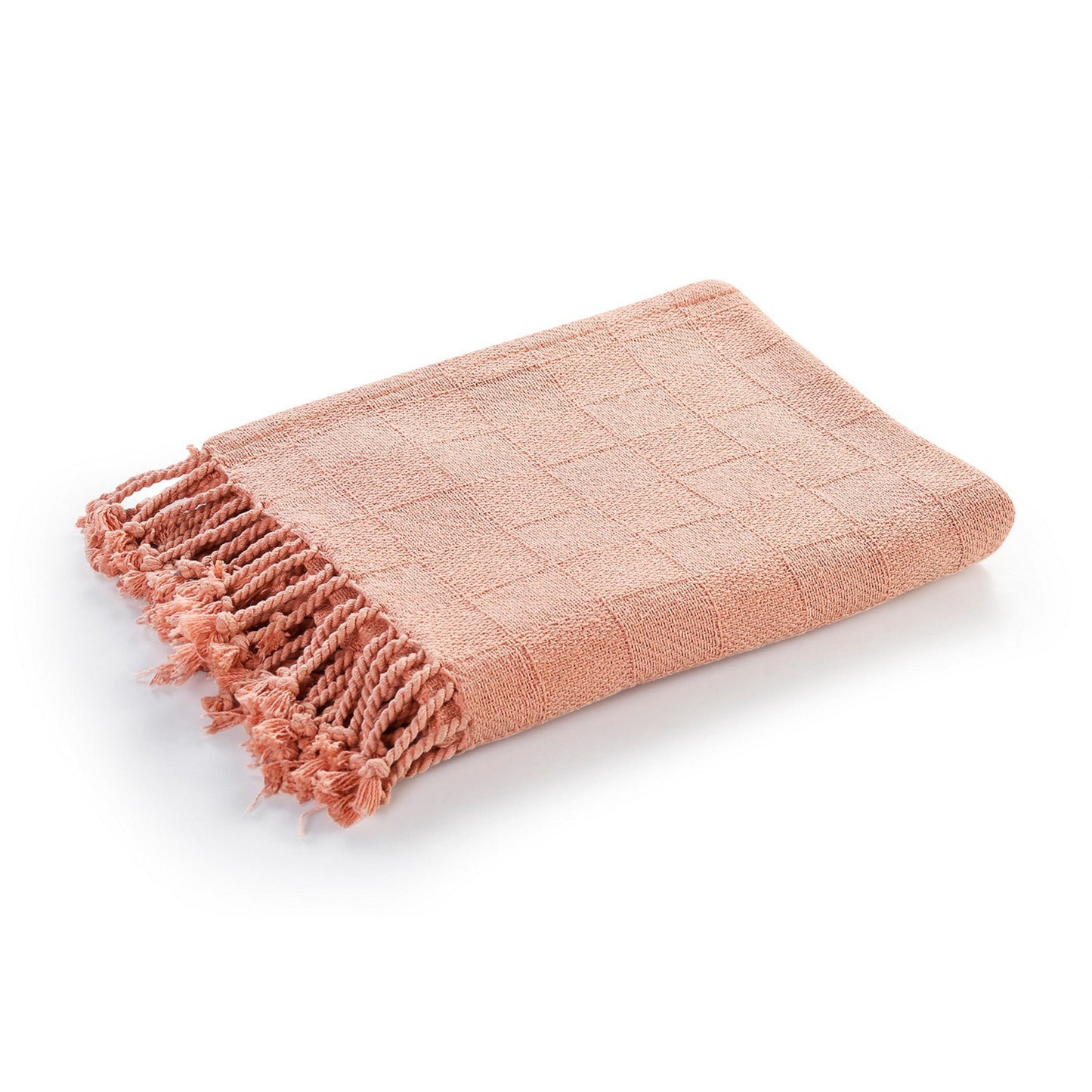 Woven Cotton Throw Blanket with Fringe - 50" X 60"