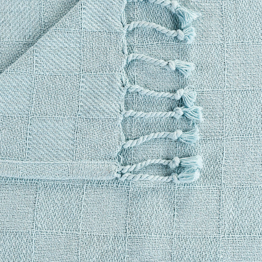 Woven Cotton Throw Blanket with Fringe - 50" X 60"