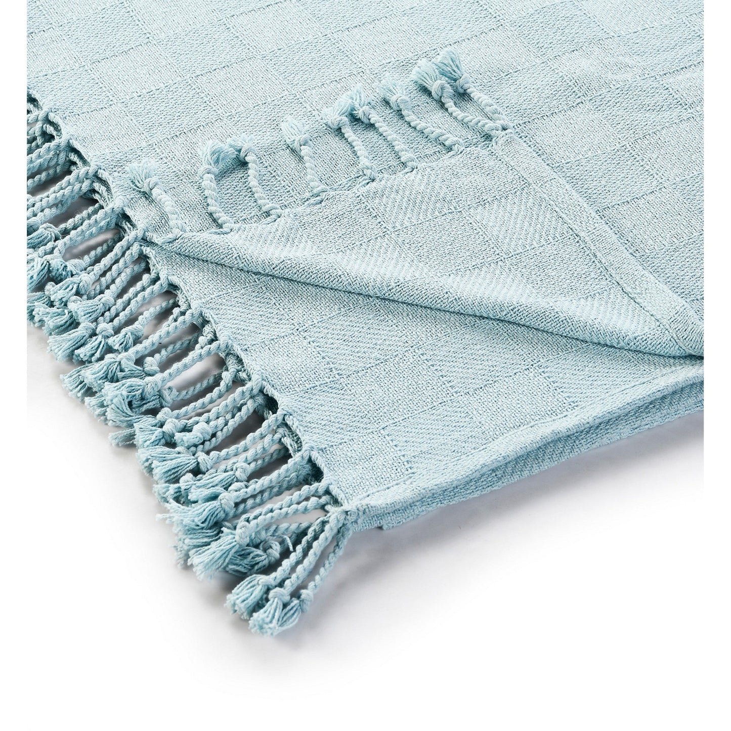 Woven Cotton Throw Blanket with Fringe - 50" X 60"