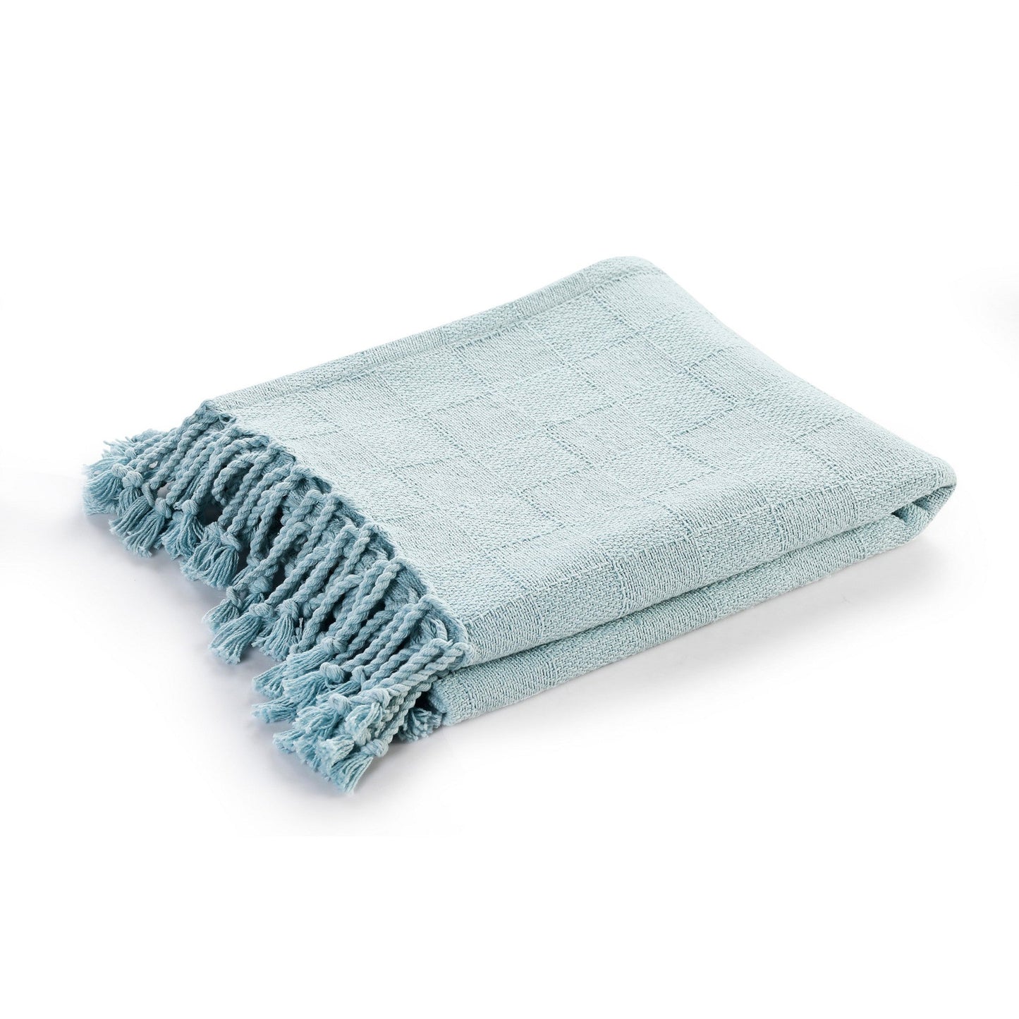 Woven Cotton Throw Blanket with Fringe - 50" X 60"