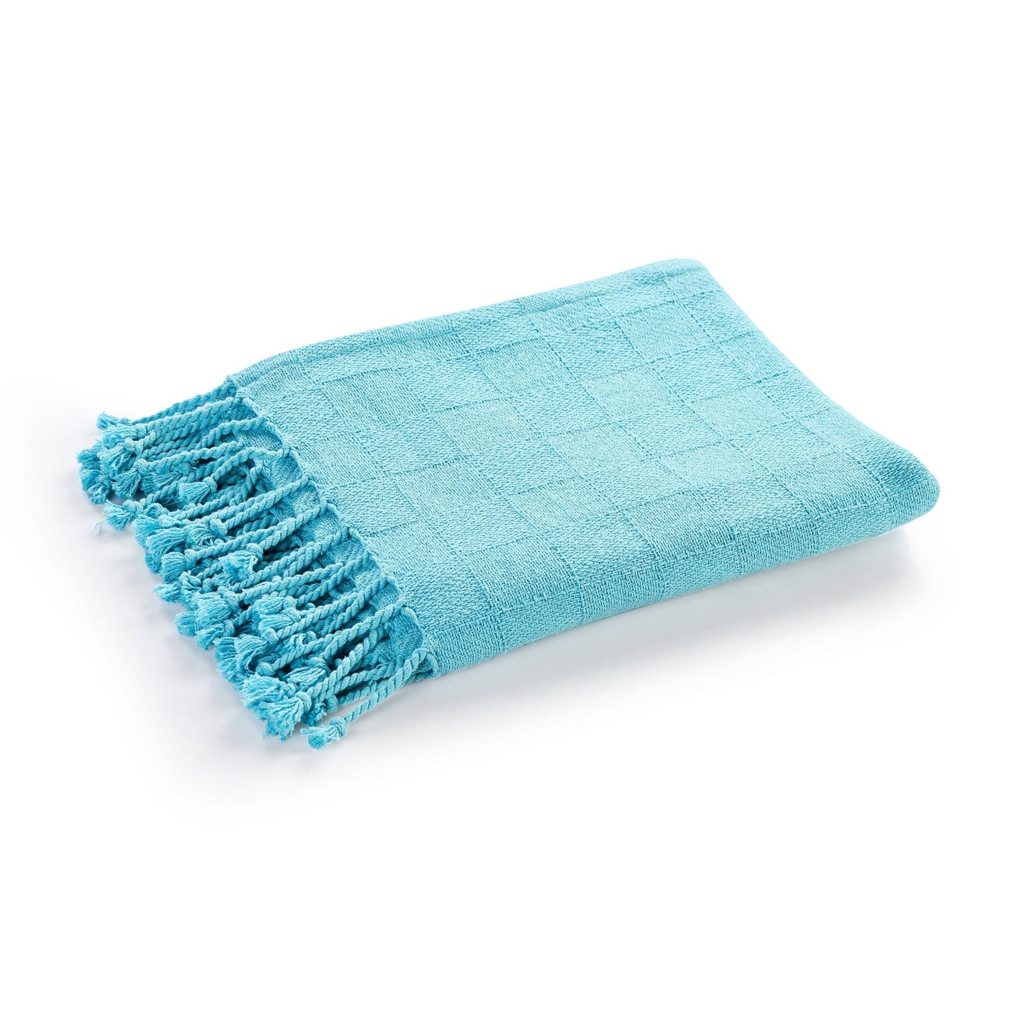 Woven Cotton Throw Blanket with Fringe - 50" X 60"