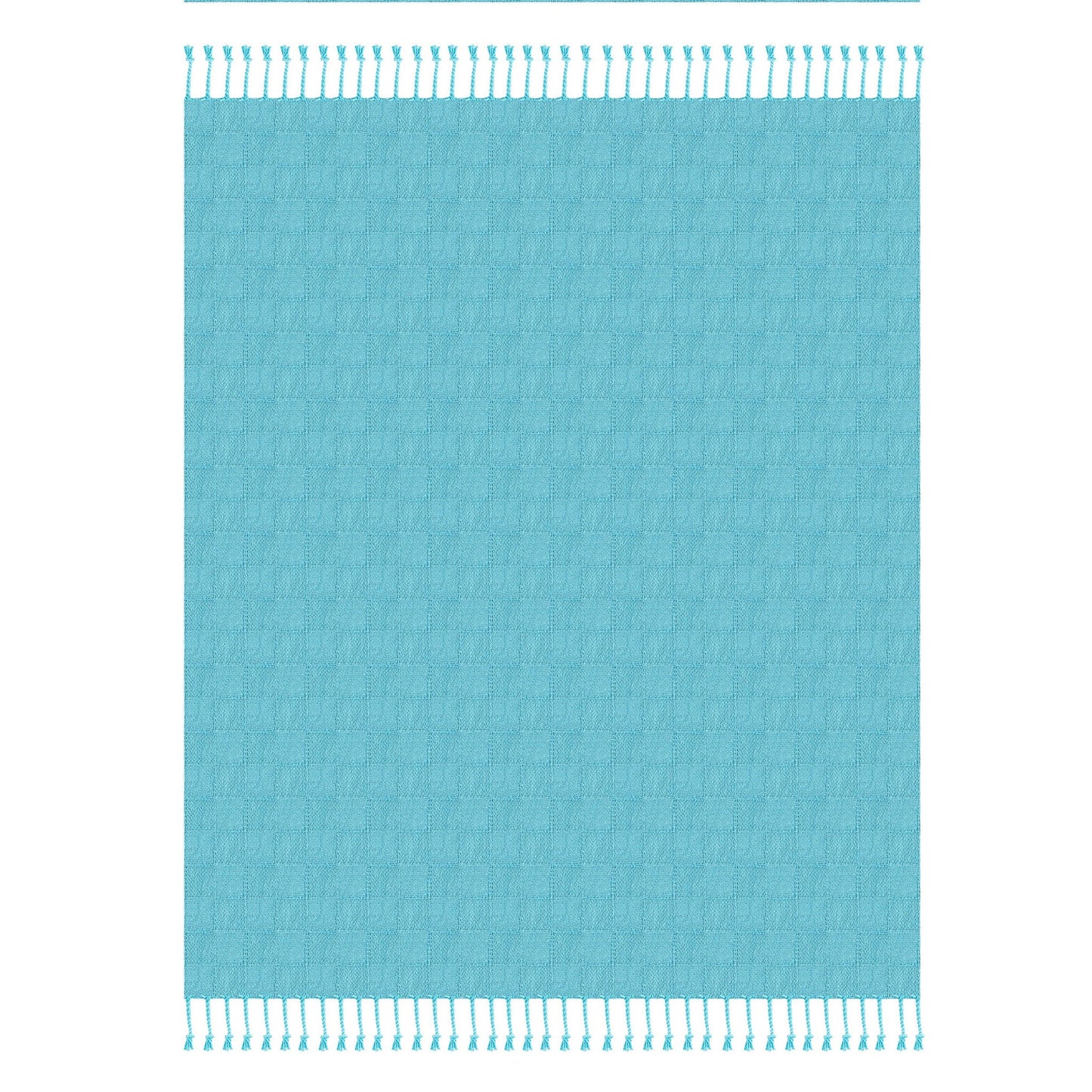 Woven Cotton Throw Blanket with Fringe - 50" X 60"