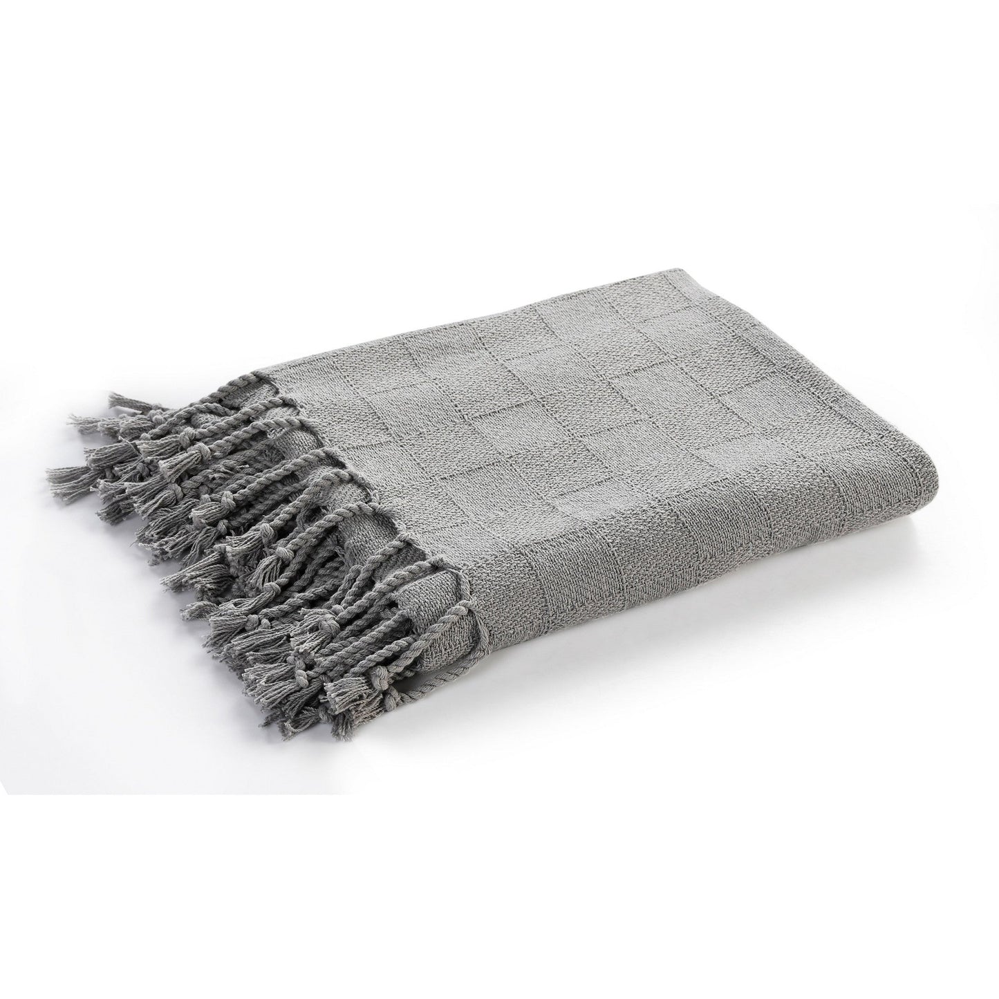Woven Cotton Throw Blanket with Fringe - 50" X 60"