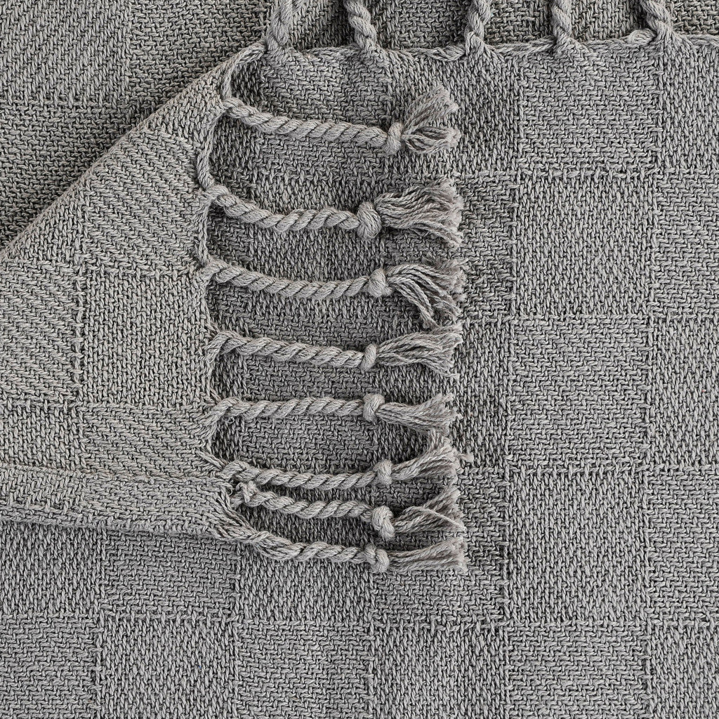 Woven Cotton Throw Blanket with Fringe - 50" X 60"