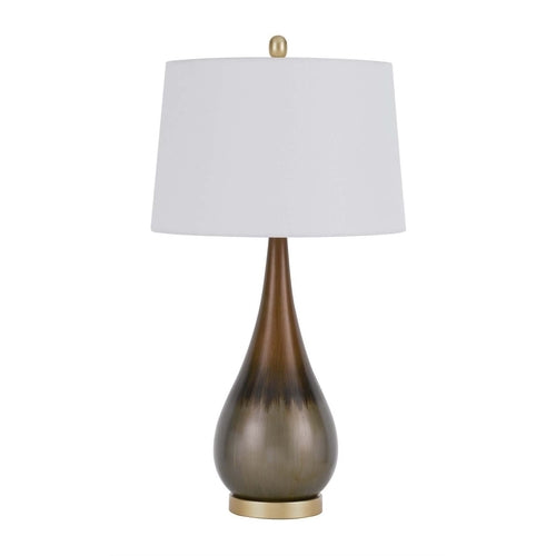 30" Bronze Metal Round Table Lamp
