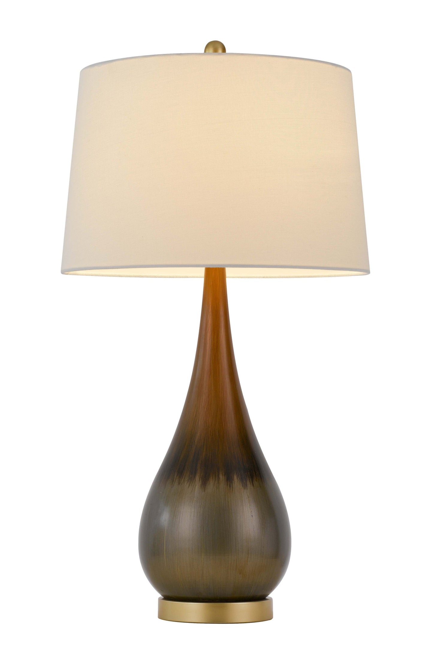 30" Bronze Metal Round Table Lamp