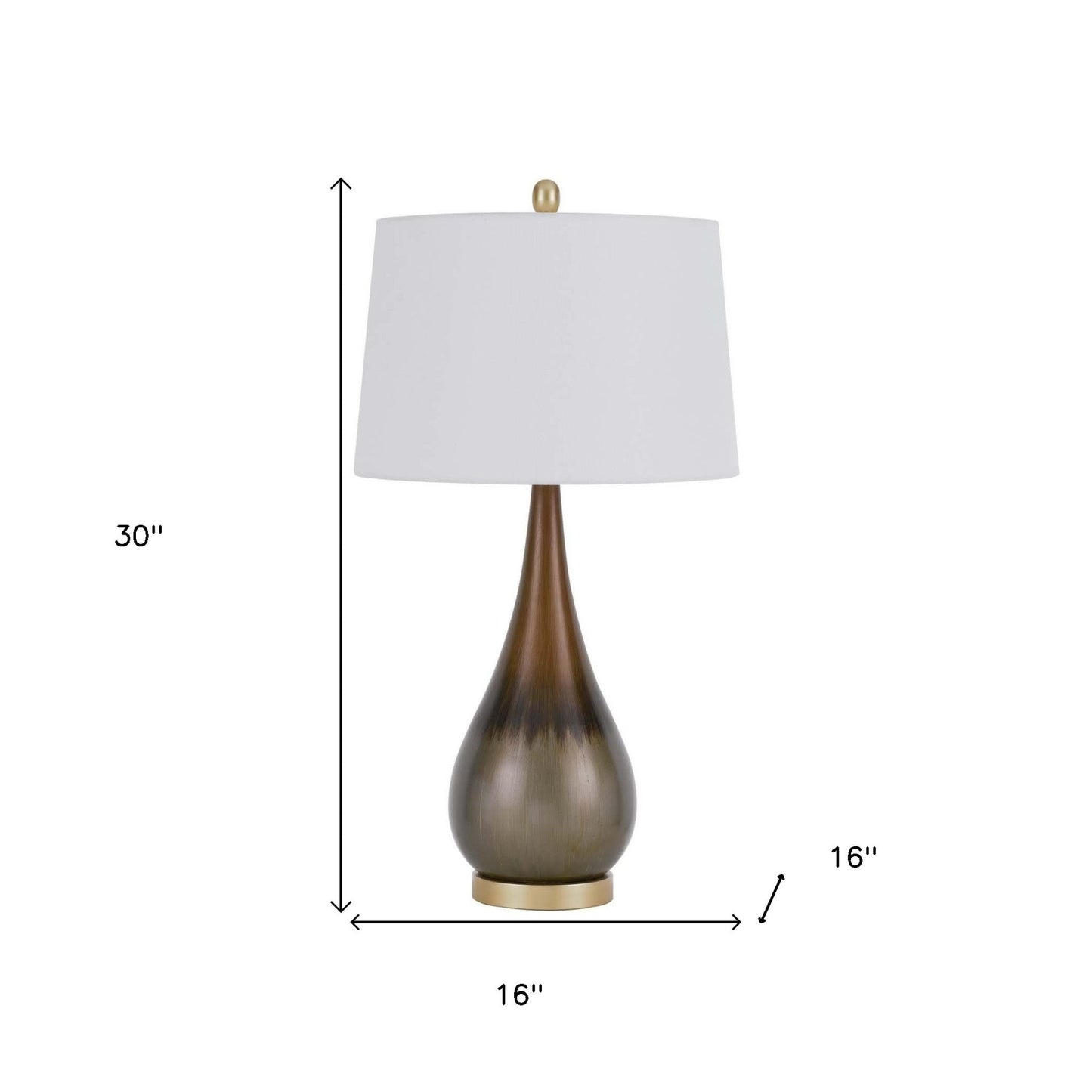 30" Bronze Metal Round Table Lamp