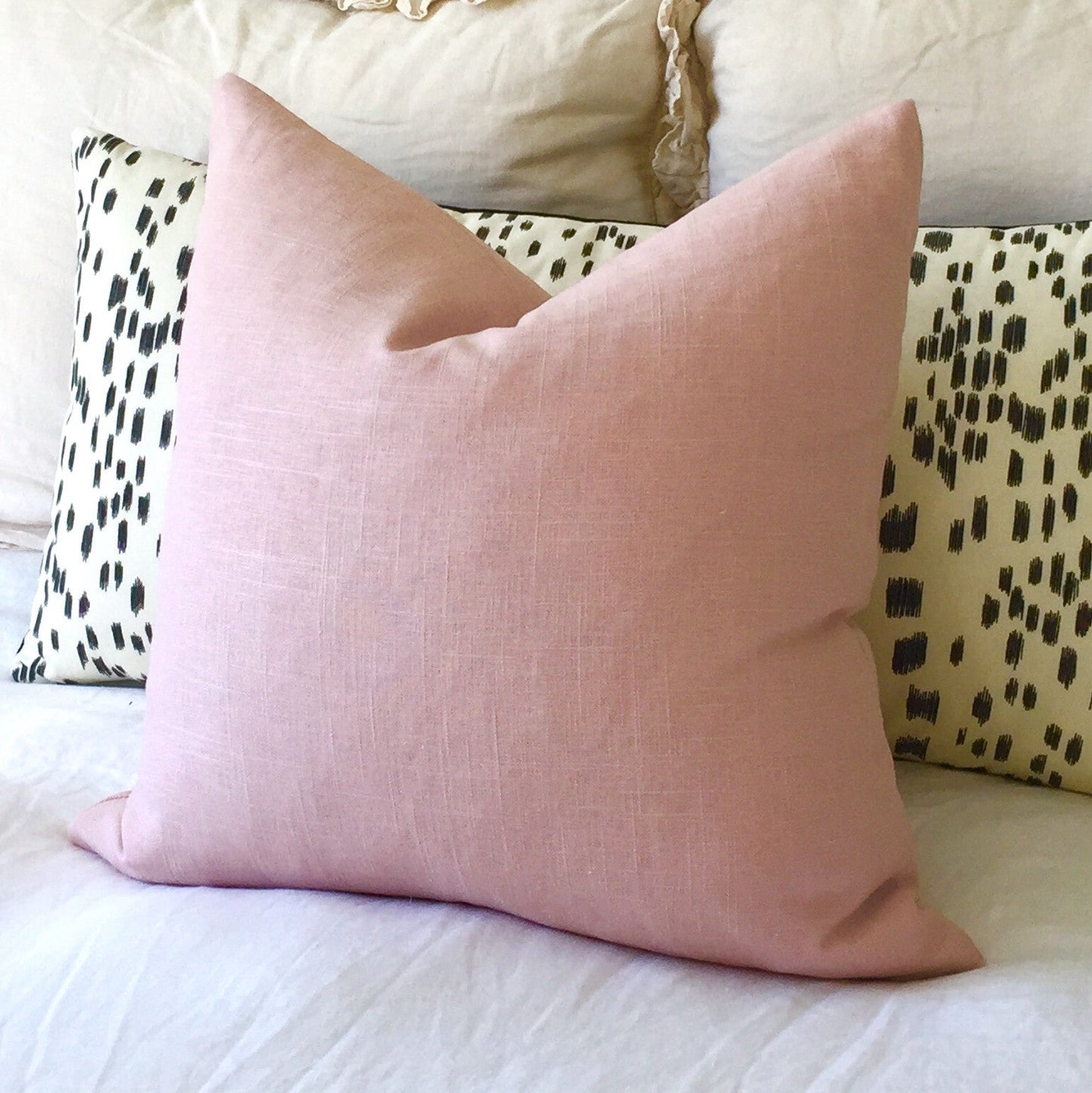 Miss Blush - Blush Linen Pillow Cover