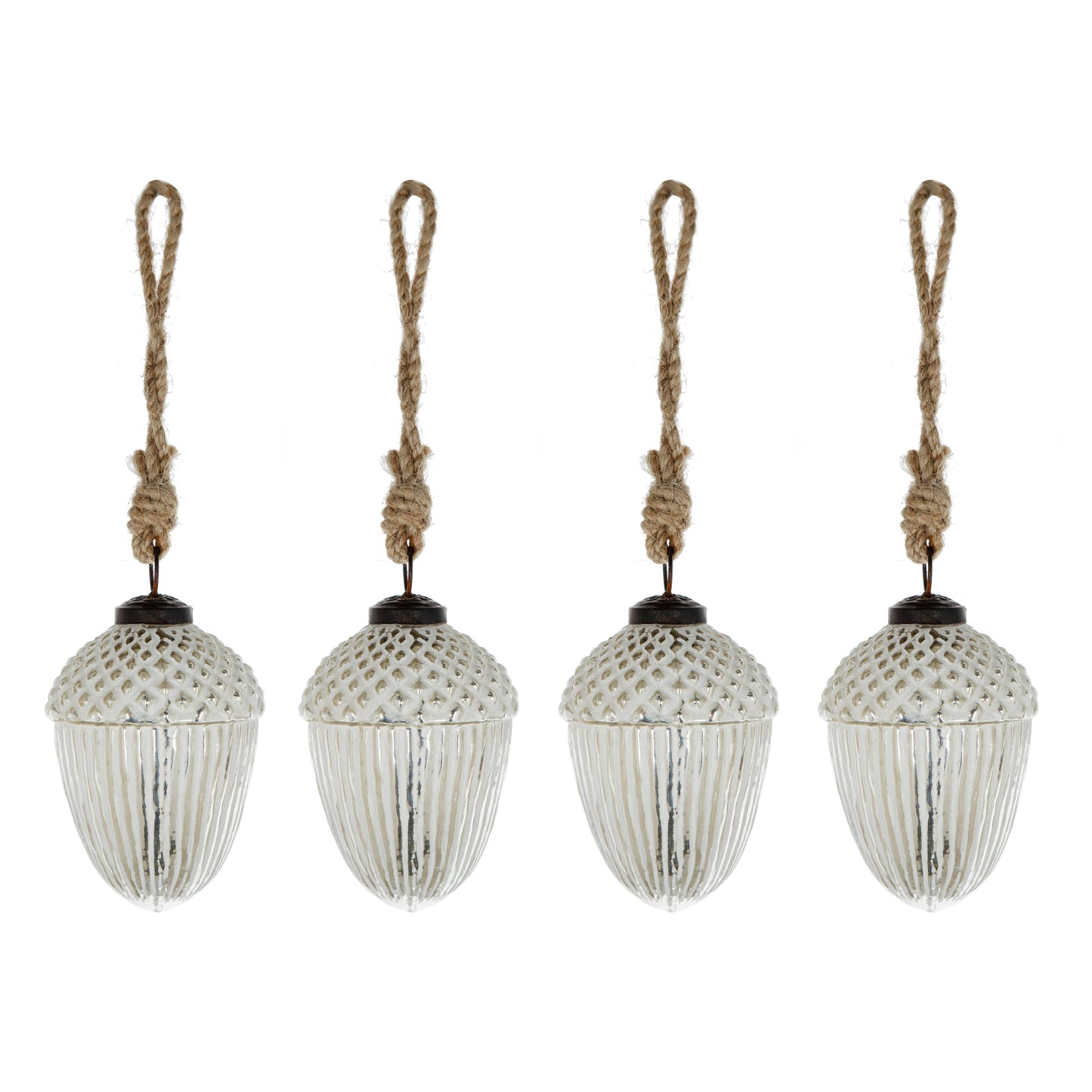 Glass Acorn Ornaments - Set of 4