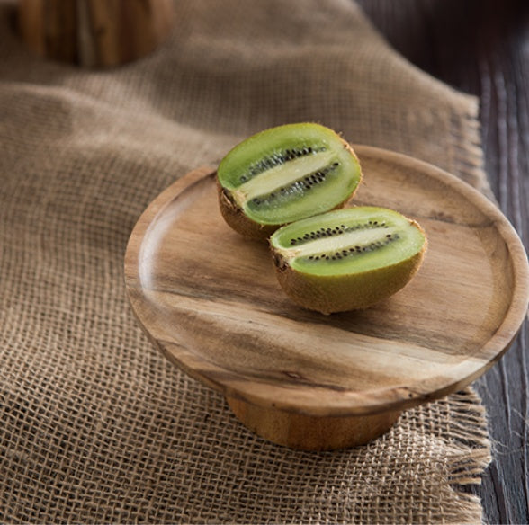 Japanese-Style Solid Wood Pedestal Tray