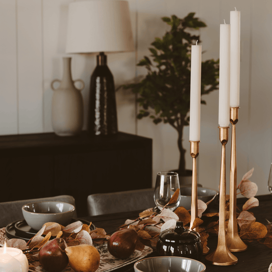 "Gilded Hearth" Cast Iron Taper Holders