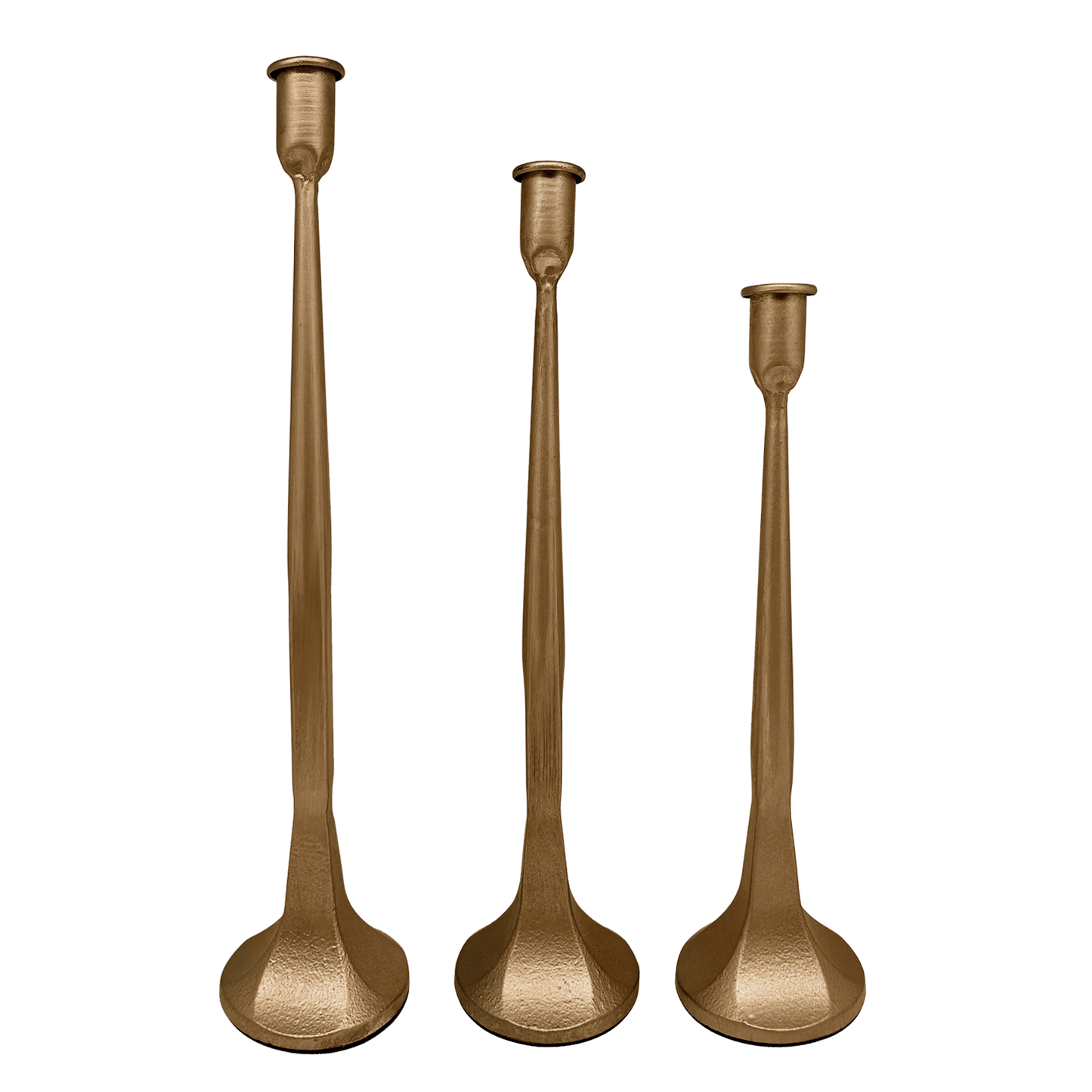 "Gilded Hearth" Cast Iron Taper Holders