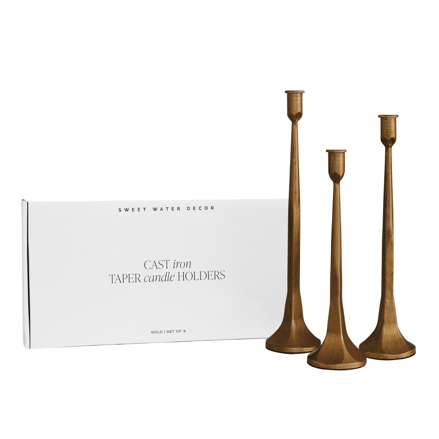 "Gilded Hearth" Cast Iron Taper Holders