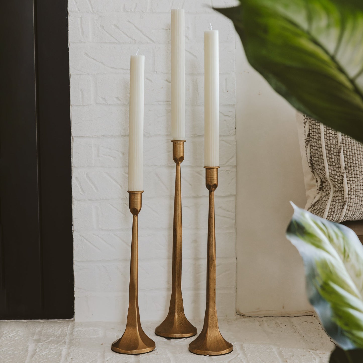 "Gilded Hearth" Cast Iron Taper Holders