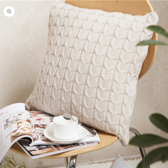 Artisan Braid Knit Throw Pillow - 18"x18" (with insert)