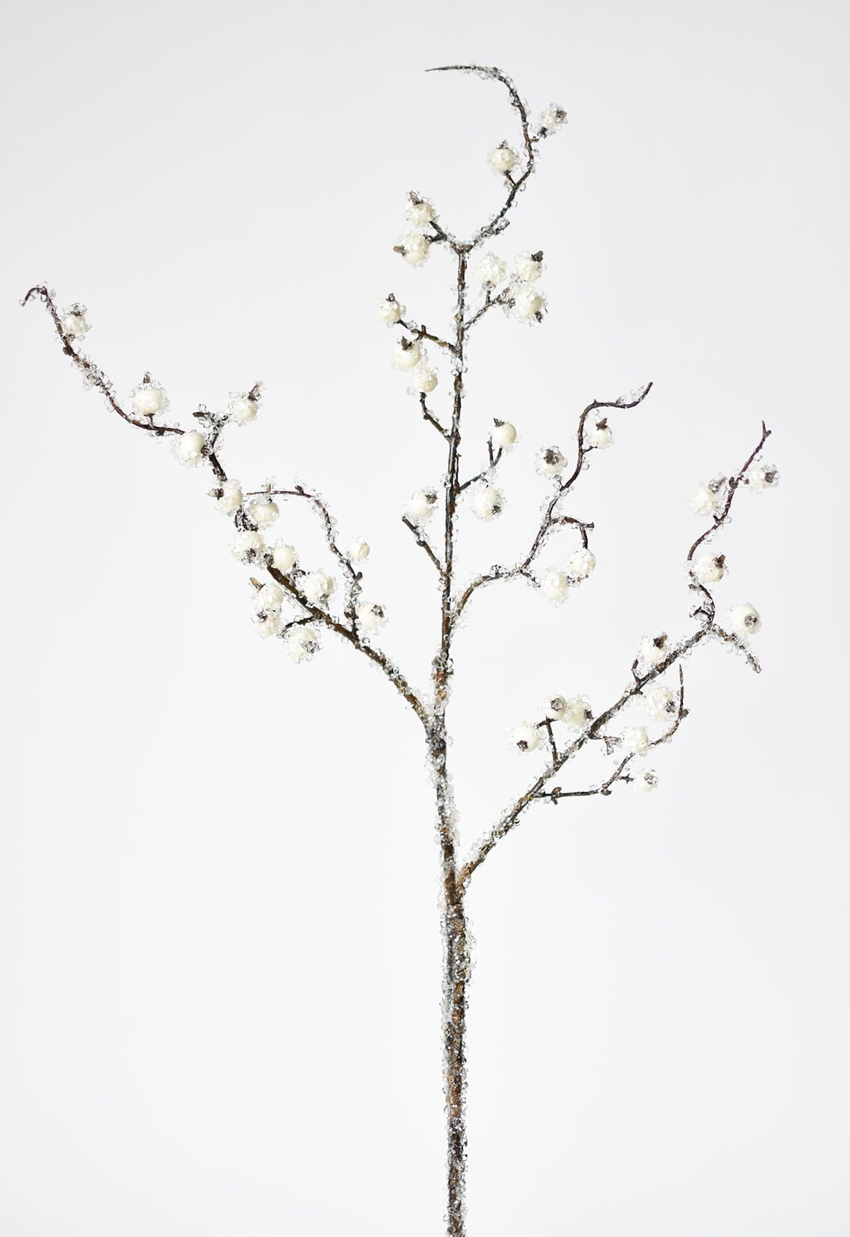 Faux Iced White Berry Stem - 29"