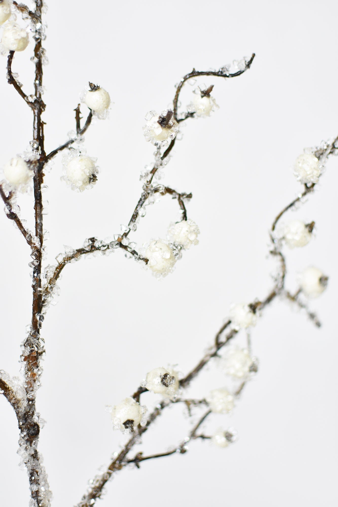Faux Iced White Berry Stem - 29"