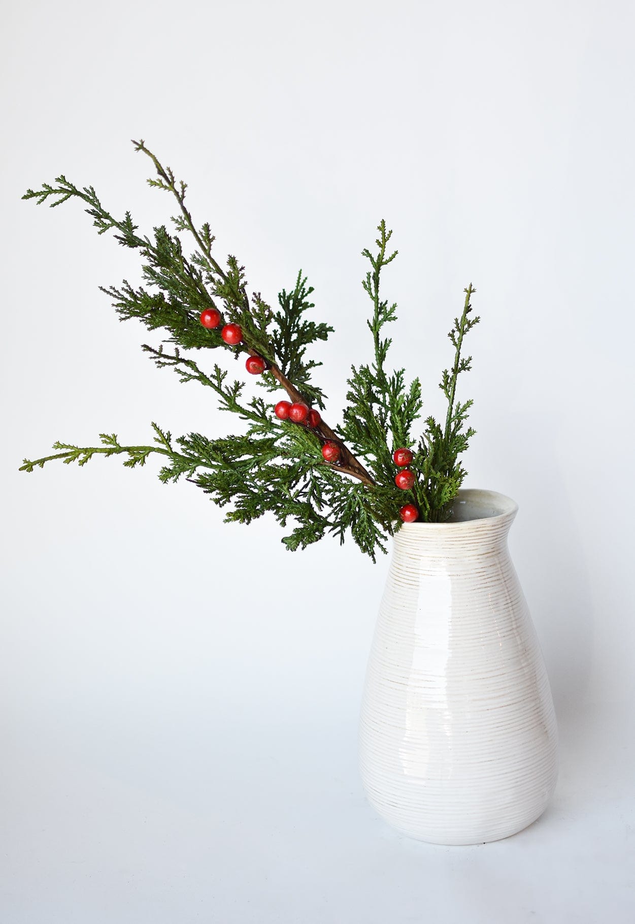 Faux Cedar Spray with Red Berry Stem - 24"