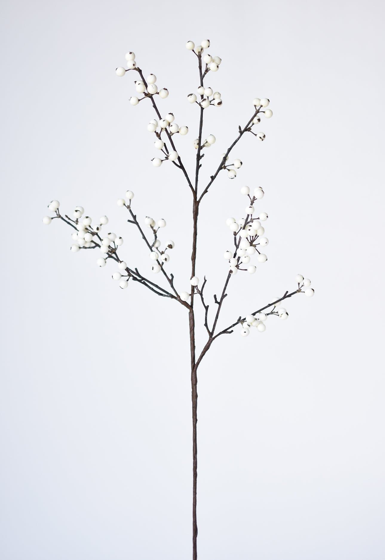 Faux White Berry Branch Stem - 33"