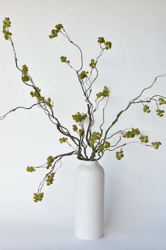 Faux Mini Fuzzy Blossom Branch - 30"
