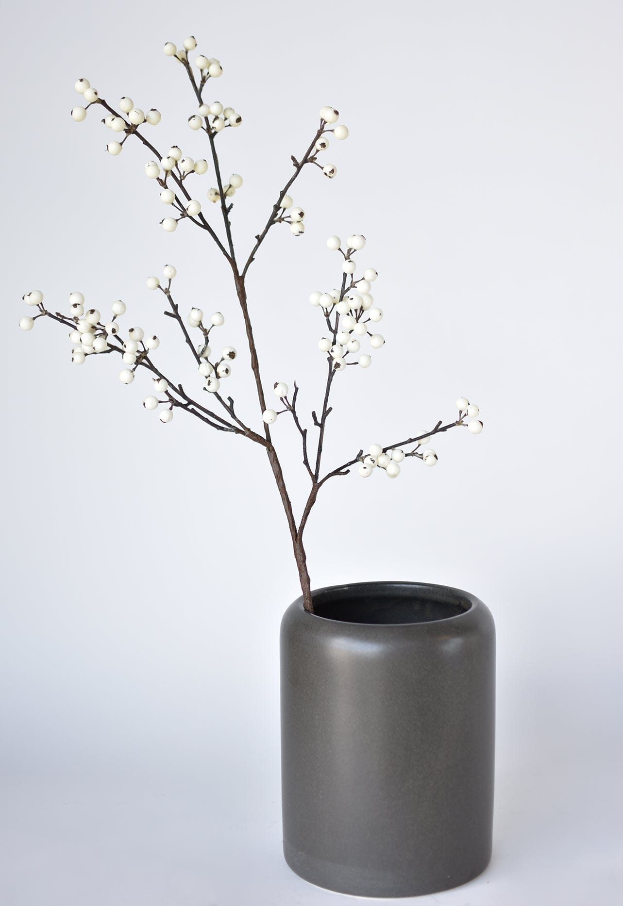 Faux White Berry Branch Stem - 33"