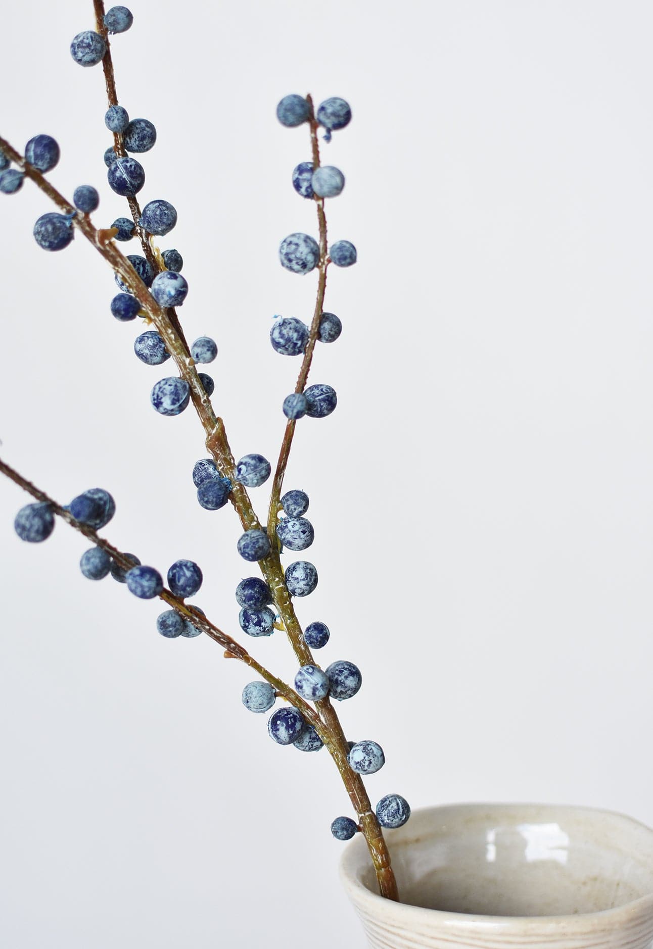 Faux Blue Berry Stem - 28"