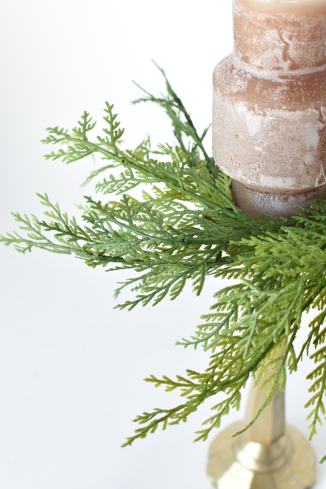 Faux Cedar Candle Ring (Fits up to a 3" Pillar Candle) - 14"