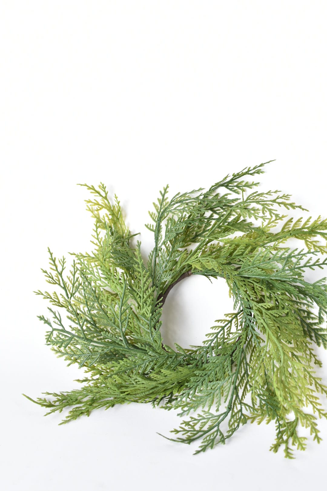 Faux Cedar Candle Ring (Fits up to a 3" Pillar Candle) - 14"