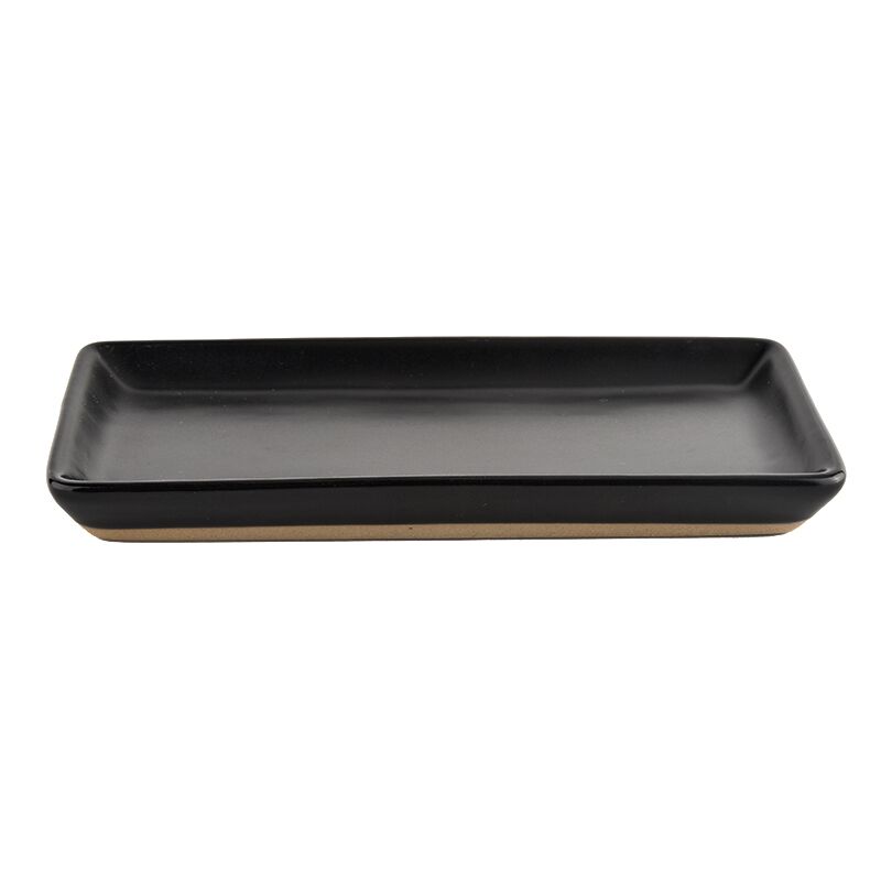 "Obsidian Plinth" Stoneware Tray