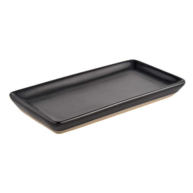 "Obsidian Plinth" Stoneware Tray