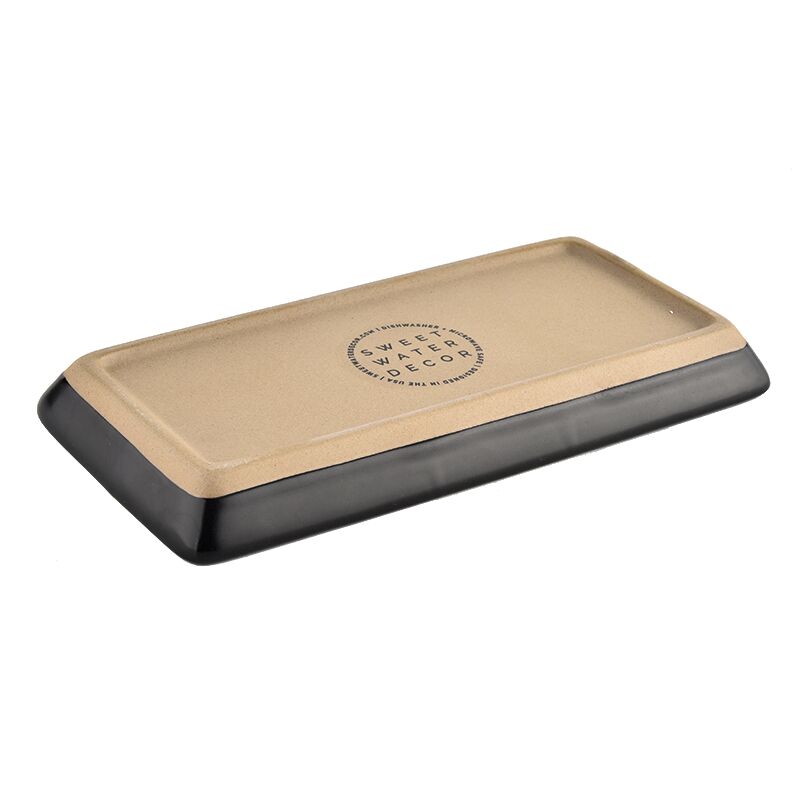 "Obsidian Plinth" Stoneware Tray