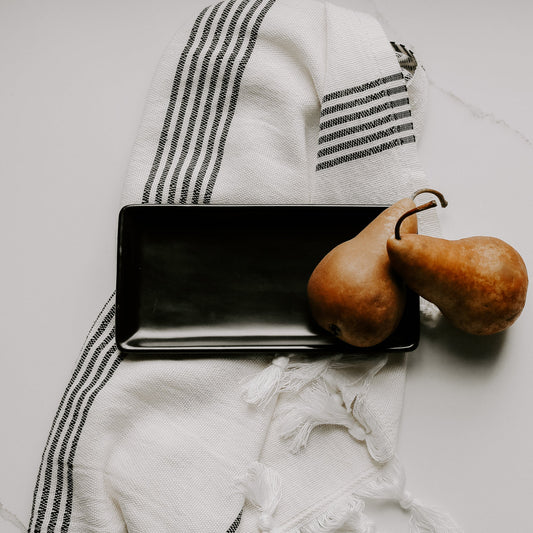 "Obsidian Plinth" Stoneware Tray