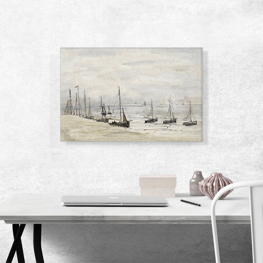 Pinkies Fisherman on the Beach - Canvas Wall Art