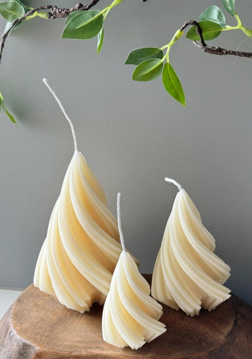 Modern Swirling Christmas Tree Candles