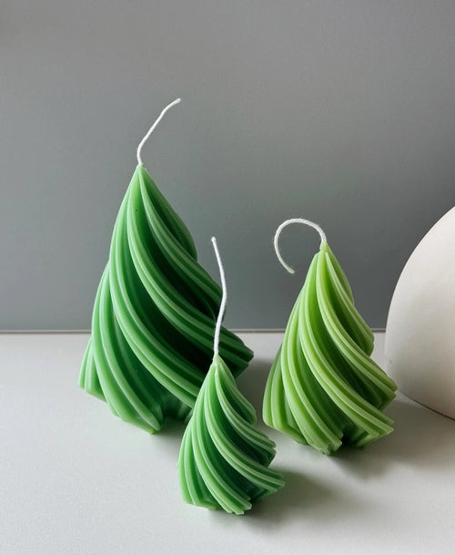 Modern Swirling Christmas Tree Candles