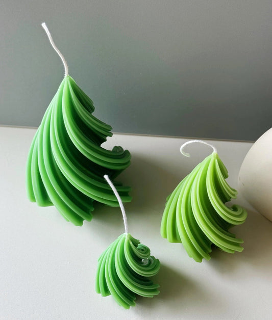 Modern Swirling Christmas Tree Candles